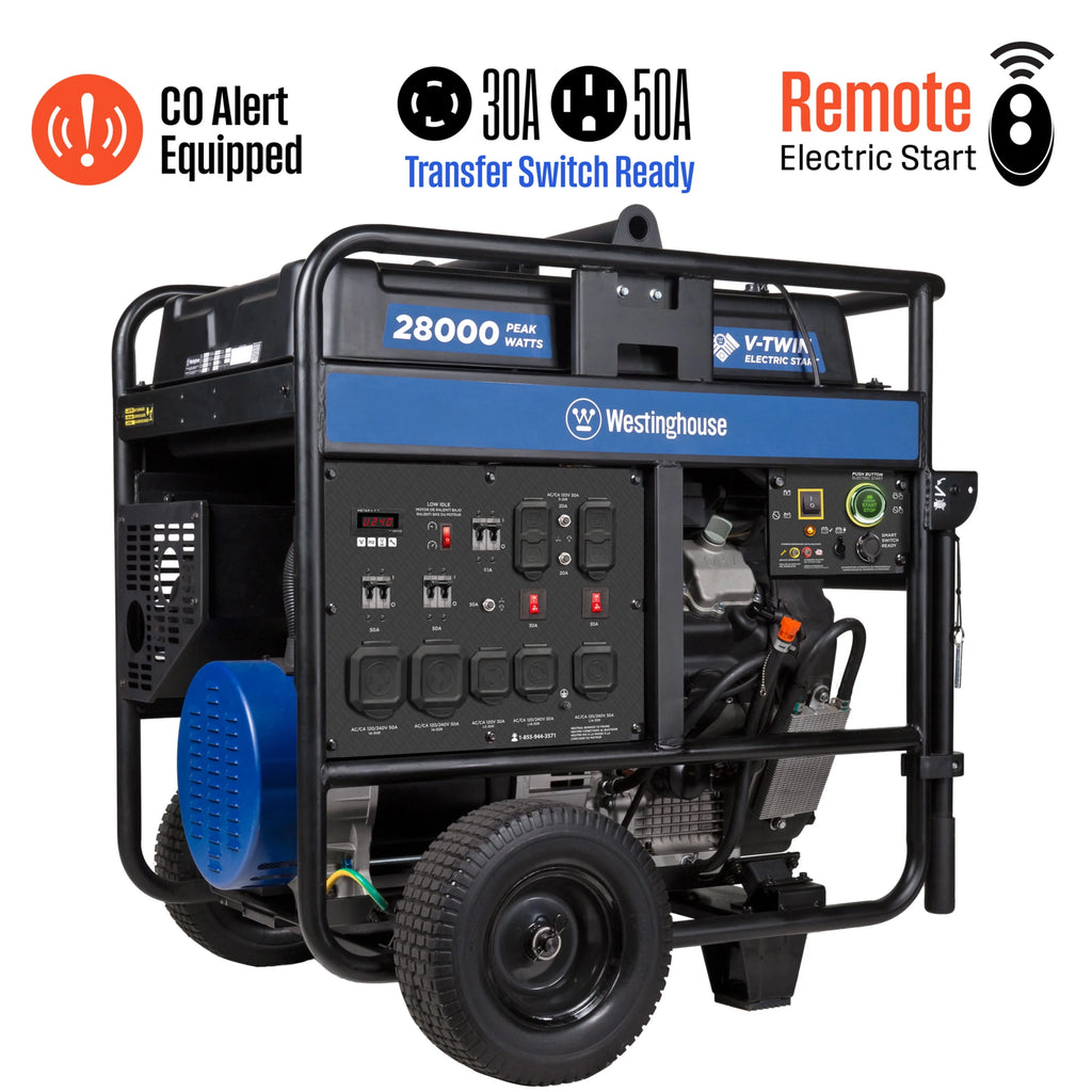 28,000 Peak Watt Portable Generator with Remote Electric Start T747366