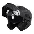 Modular Flip-Up Dual Visor Motorcycle Full Face Helmet (Bright Black, Small) S26473