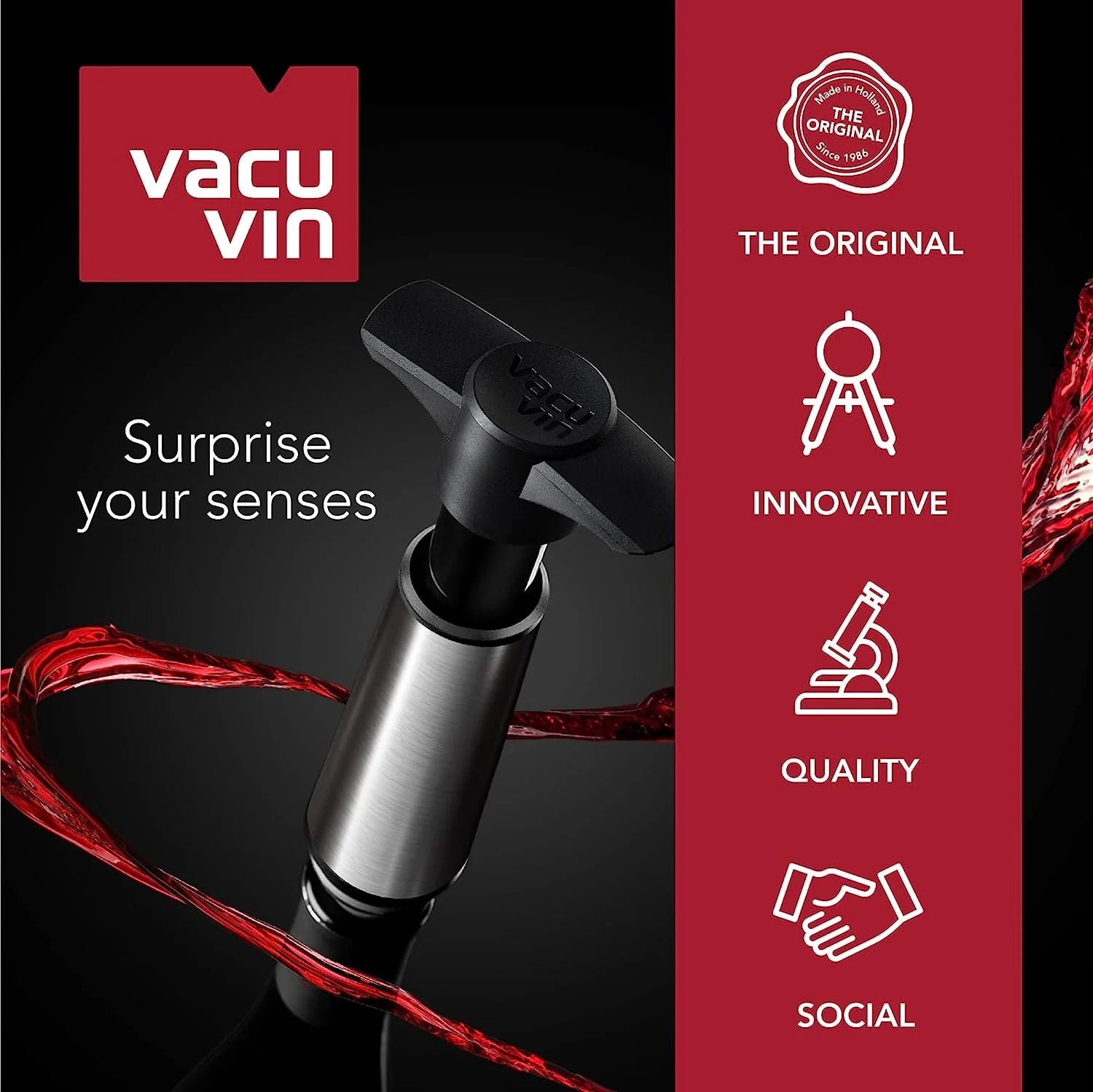 Wine Saver Pump Stainless Steel with Vacuum Wine Stopper Y2710