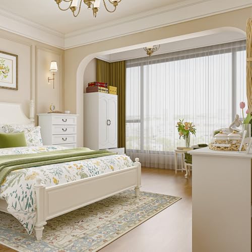 White 2 Door 2 Drawer Wooden Wardrobe V168469