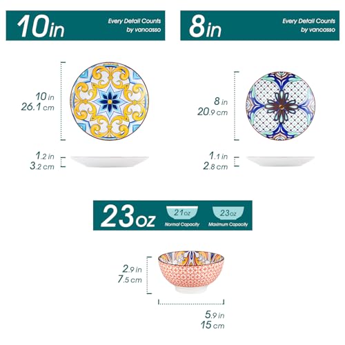 12 Pieces Black and White Ceramic Plates and Bowls Set I5079