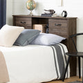 Engineered Wood Rectangular Full Bookcase Headboard Fall Oak with Storage and Sliding Doors Q534283