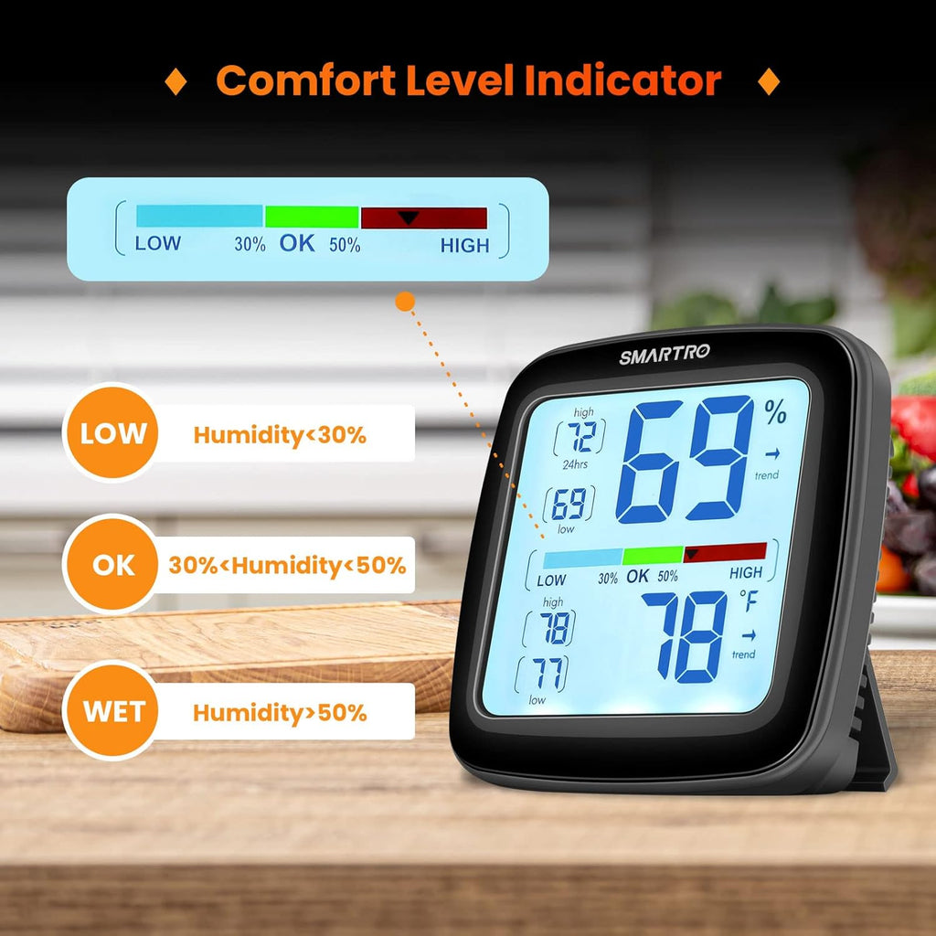 Professional Digital Hygrometer Indoor Thermometer Humidity Gauge U988607