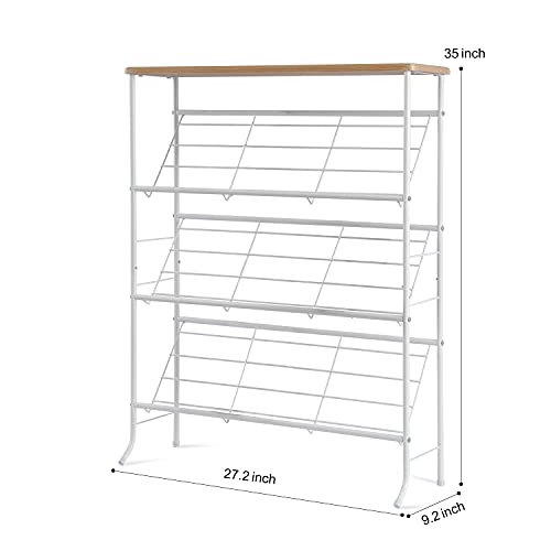 Narrow 4 Tier Metal Shoe Rack (12-16 Pair) J364