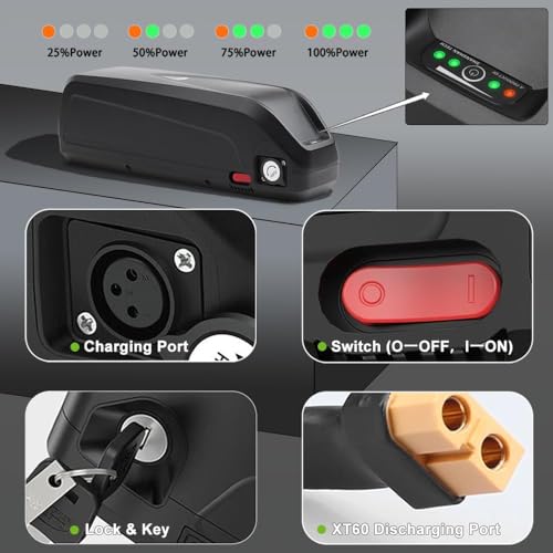 Black 48V 20Ah Electric Bicycle Lithium Battery with Charger K137