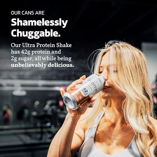 Chocolate High Protein Shake, 42g Protein, 2g Sugar, 200 Calories, 4g Net Carbs, Lactose Free, 15 fl oz, 12 Cans H674