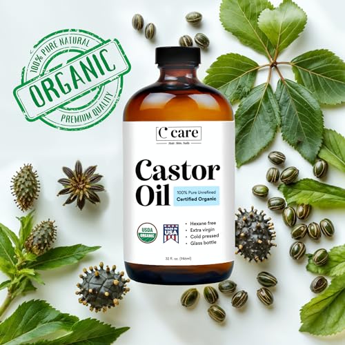 32 oz Organic Cold Pressed Unrefined Extra Virgin Castor Oil H71465