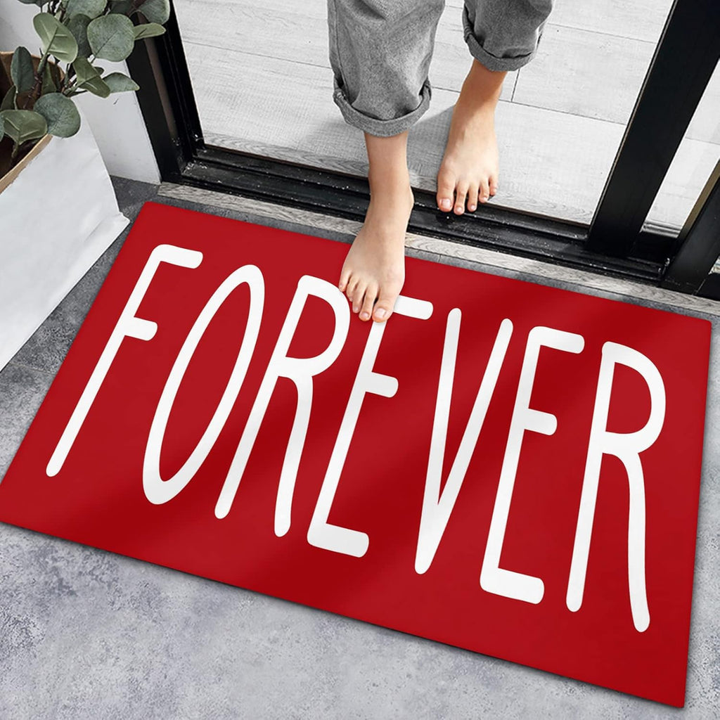 White Quote on Red Non Slip Door Mat V276806