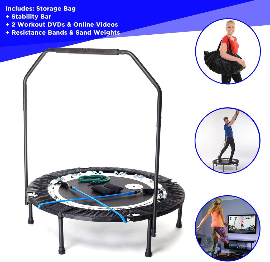 Folding Rebounder Mini Trampoline with Bar K4729