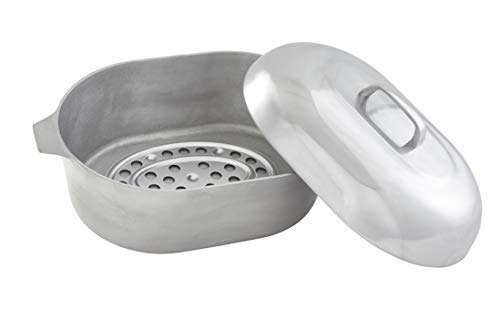 Heavy Duty Aluminum Stock Pot 14 Quart and Oval Roaster 18" G93696