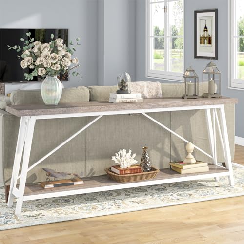White Industrial Console Sofa Table S4873