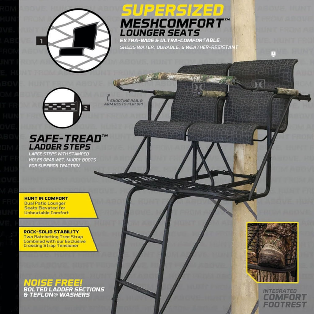 18' 2-Man Steel Ladder Stand with 2 Seats K5283