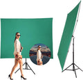 5x6.5ft Chromakey Green Screen Backdrop with Stand, Pack of 2 Q780378