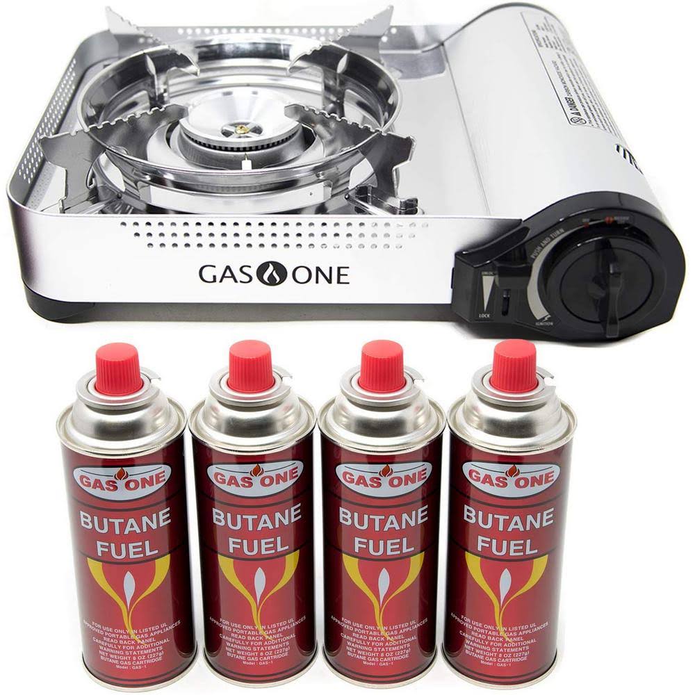 4-piece Camp Stove and Butane Fuel Bundle Z713145