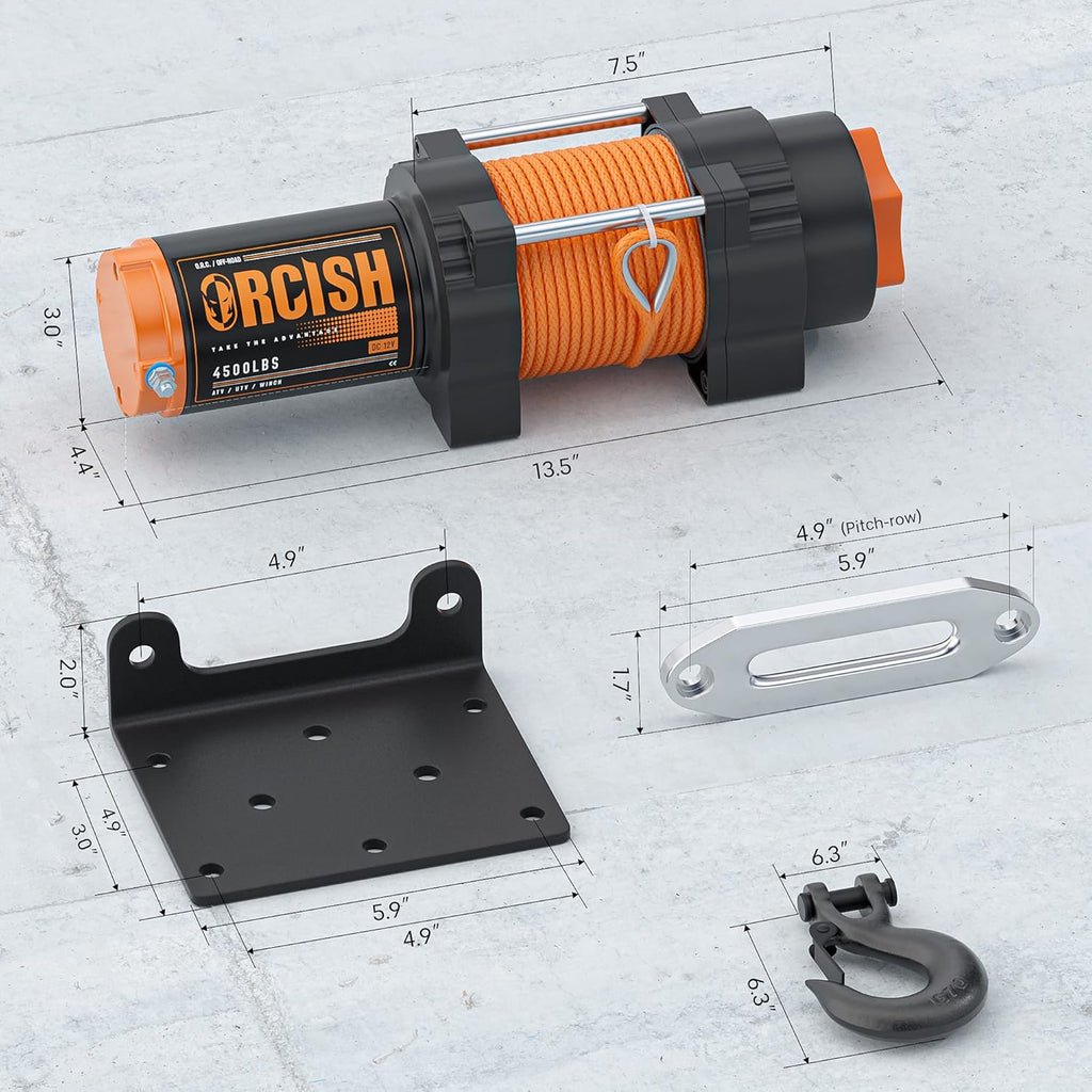 12V 4500LBS Synthetic Rope Winch Kits P664662