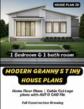 1 Bedroom 1 Bath Tiny House Plans with Auto CAD File W237924