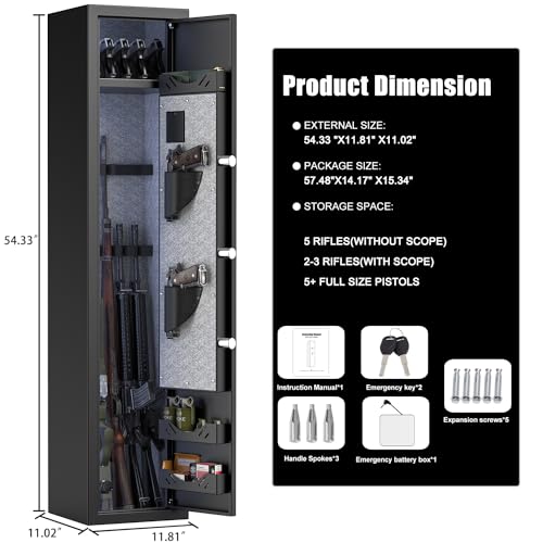 Digital Rifle Gun Safe with LCD Touch Screen Keypad F703