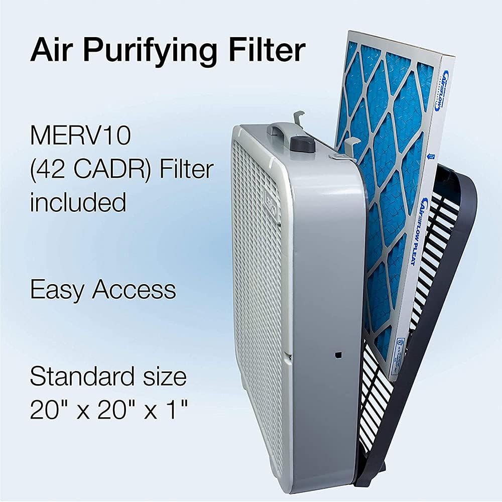 2-in-1 20-inch Box Fan and Air Purifier with MERV10 Filter Q54821