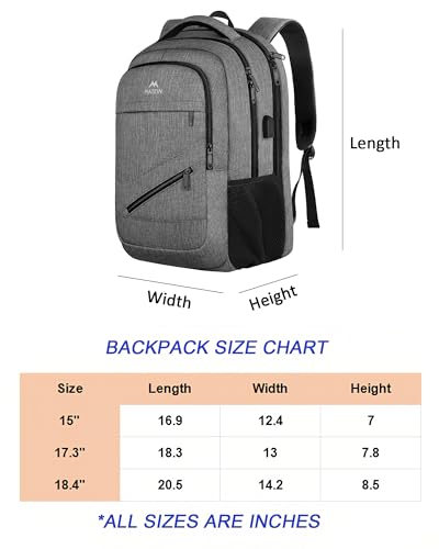 Grey 18 Inch Laptop Backpack with Luggage Strap A954006