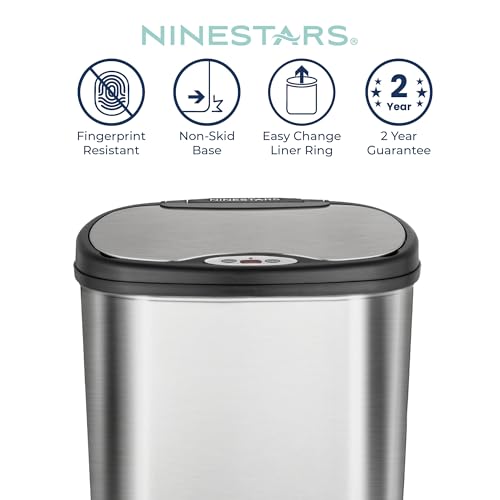 13 Gallon Stainless Steel Automatic Motion Sensor Trash Can A8201