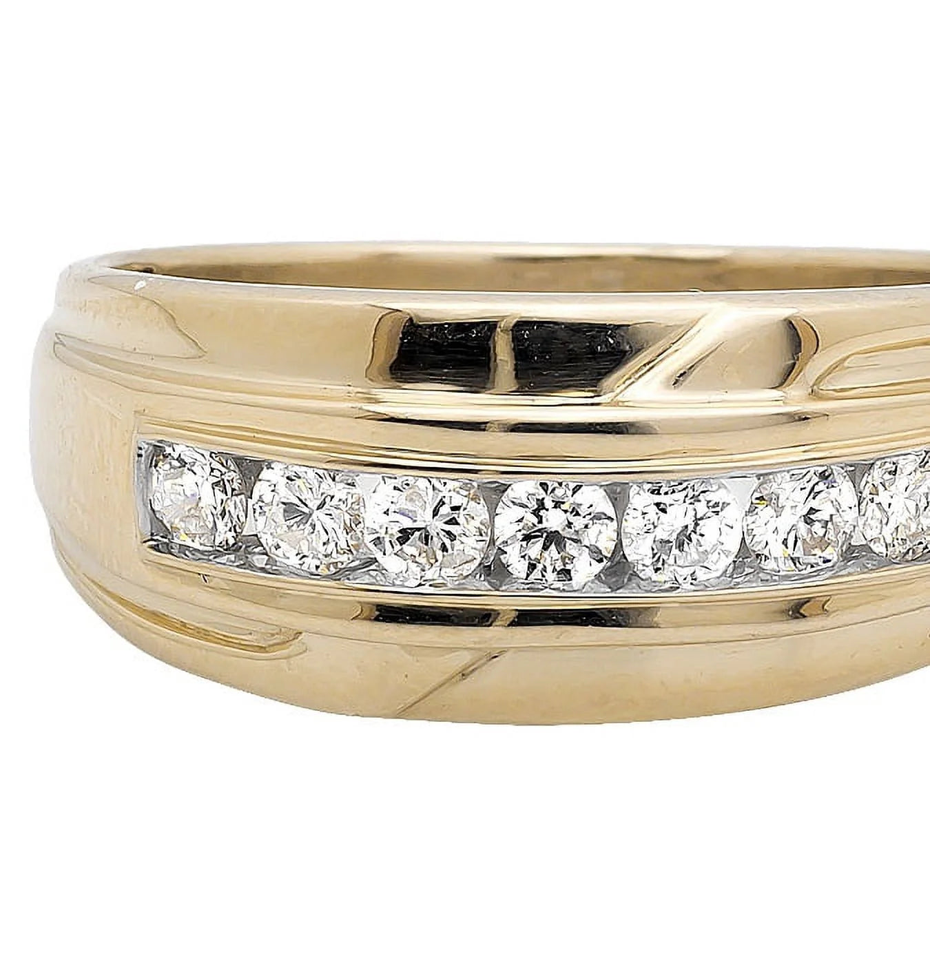 10K Yellow Gold Diamond Wedding Ring Band 0.50ct B930705