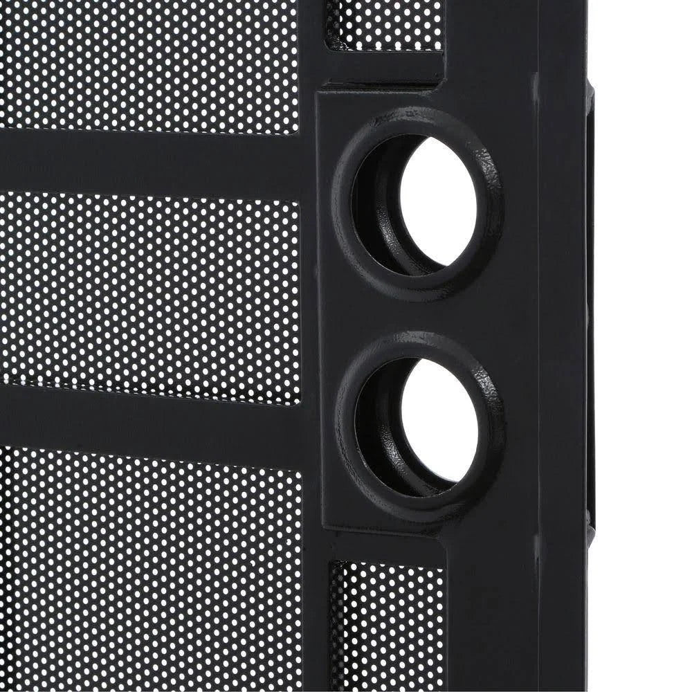 36 in. x 80 in. Black Steel Security Door with Perforated Metal Screen G15123