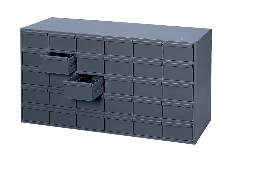Gray Powder Coat Steel Cabinet, 30 Drawer T573