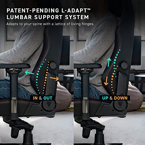 Black/White Leatherette Gaming Chair with 4D Armrests P429944