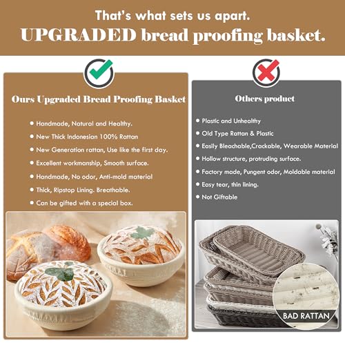 10 Inch Oval Sourdough Bread Proofing Baskets Set Of 2 K18069