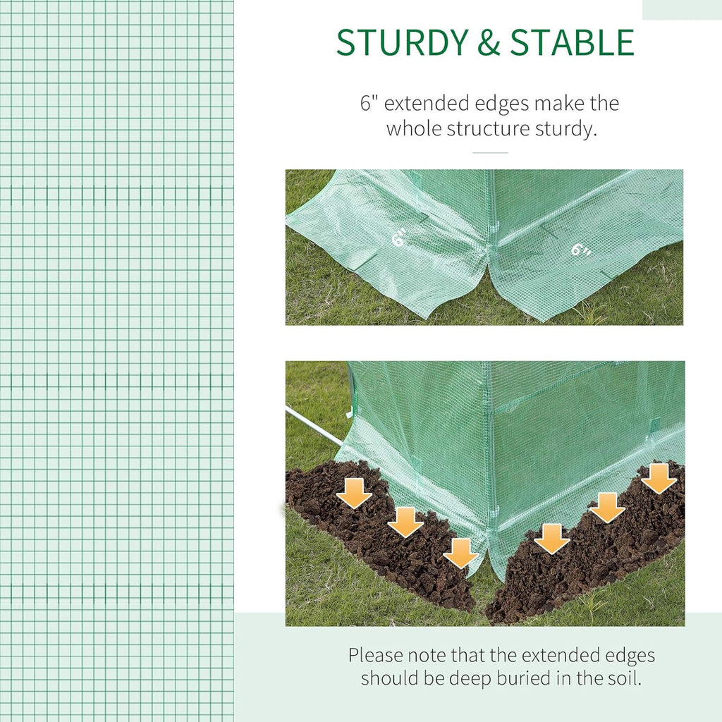 19.7' x 9.8' x 6.6' Plastic Greenhouse Cover Replacement, Green E353939