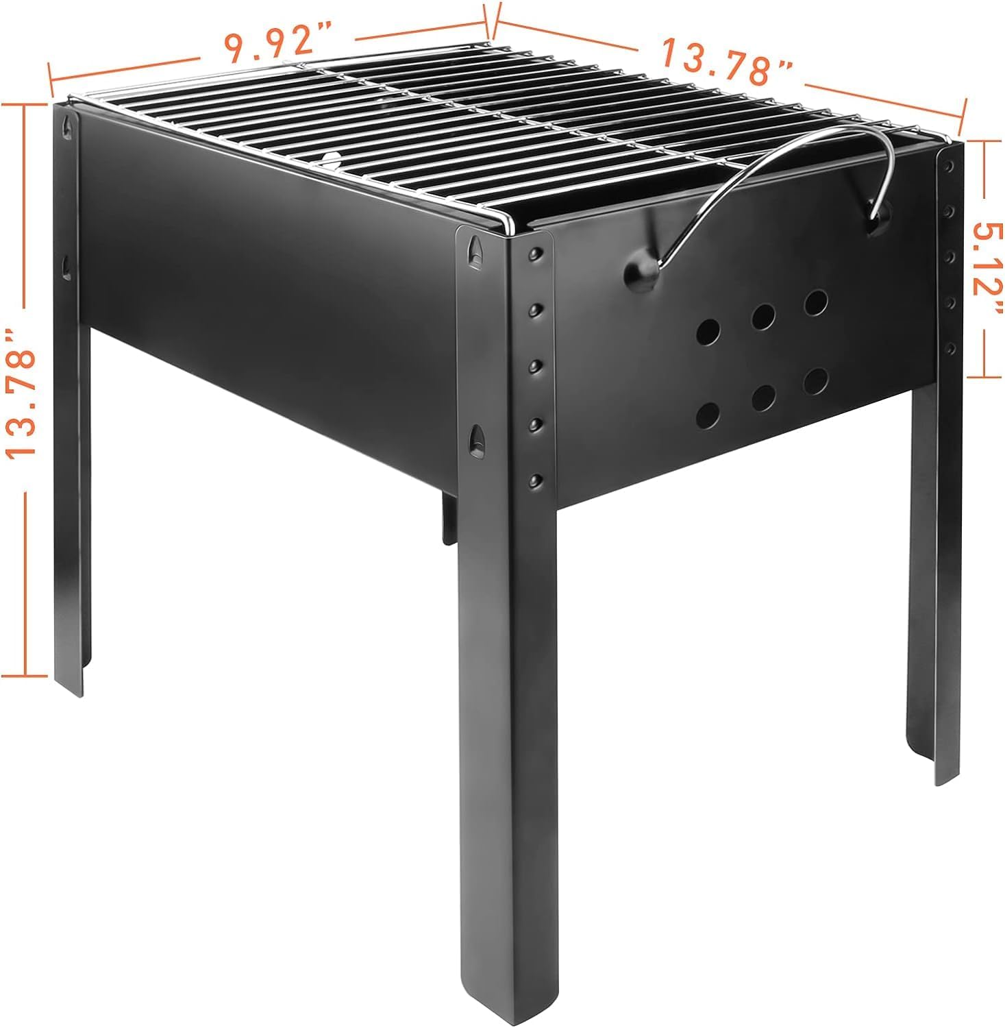 14" Portable Charcoal Barbecue Grill, Black R597204