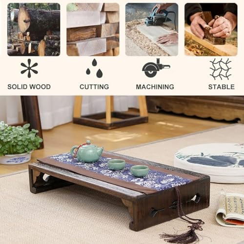 Japanese Tatami Low Table Wooden Coffee Table Portable Mini Furniture (40x30x11cm) Q437490