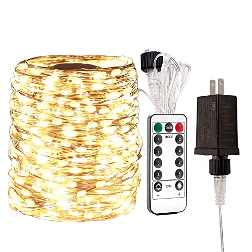 66FT Waterproof Warm White LED Fairy String Lights with Remote Control Z184