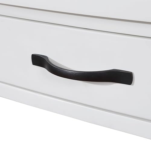 Triangle Side Table with Drawer and Storage Shelves (Milk White) T501775