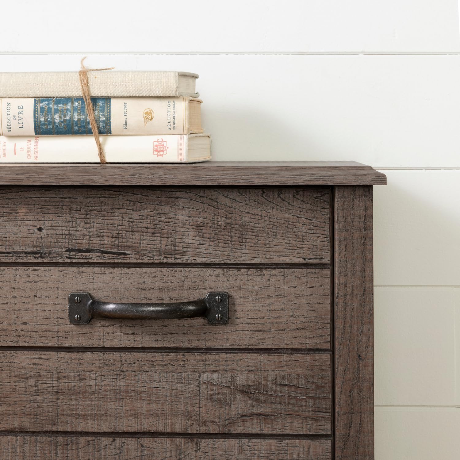 Engineered Wood Rectangular Full Bookcase Headboard Fall Oak with Storage and Sliding Doors Q534283