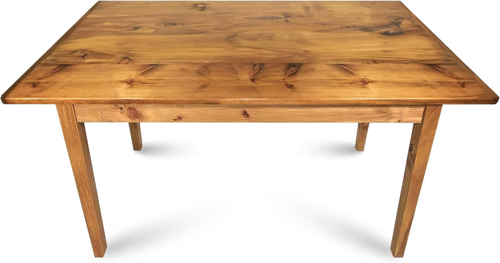 Solid Wood Rustic Farmhouse Dining Table with Breadboard Ends (5', Light Natural) A12274