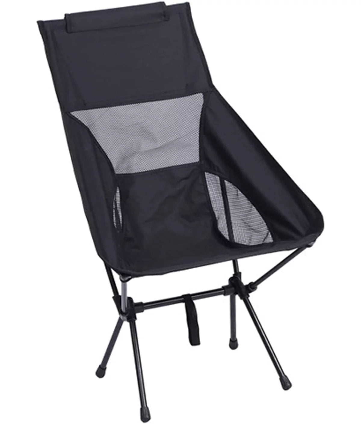 Black Heavy Duty High Back Folding Camping Chair S71787