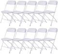 White Plastic Folding Chairs Set of 10 Y5684