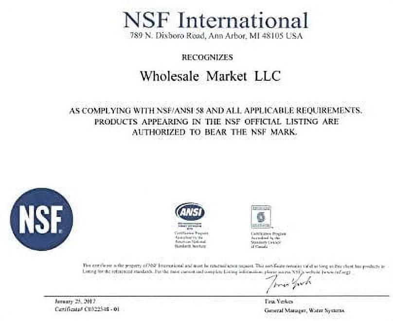 5 Stage Undersink Reverse Osmosis Drinking Water Filter System with NSF Certified Membrane B8203