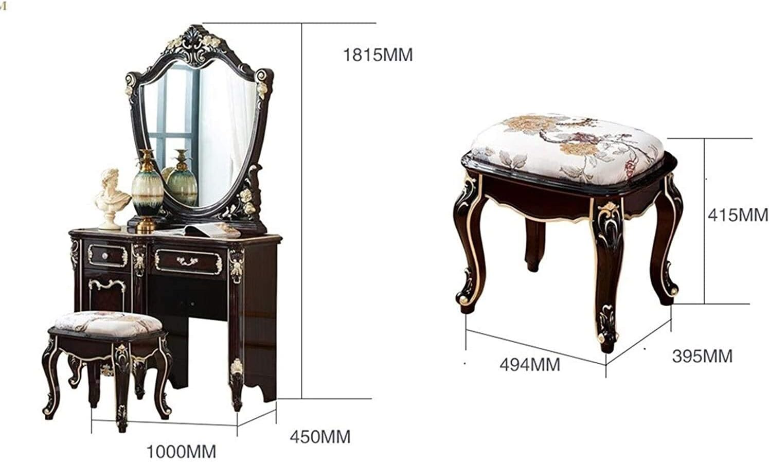 Dressing Vanity Table with Stool T406399