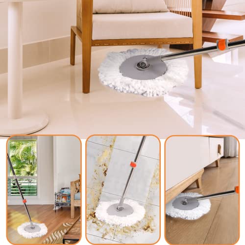 4 Reusable Microfiber Mop Heads Mop and Bucket with Wringer Set E678522