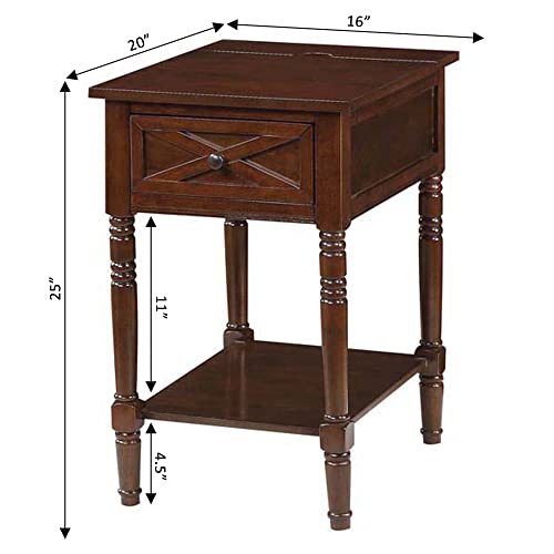 Espresso End Table with Charging Station M661