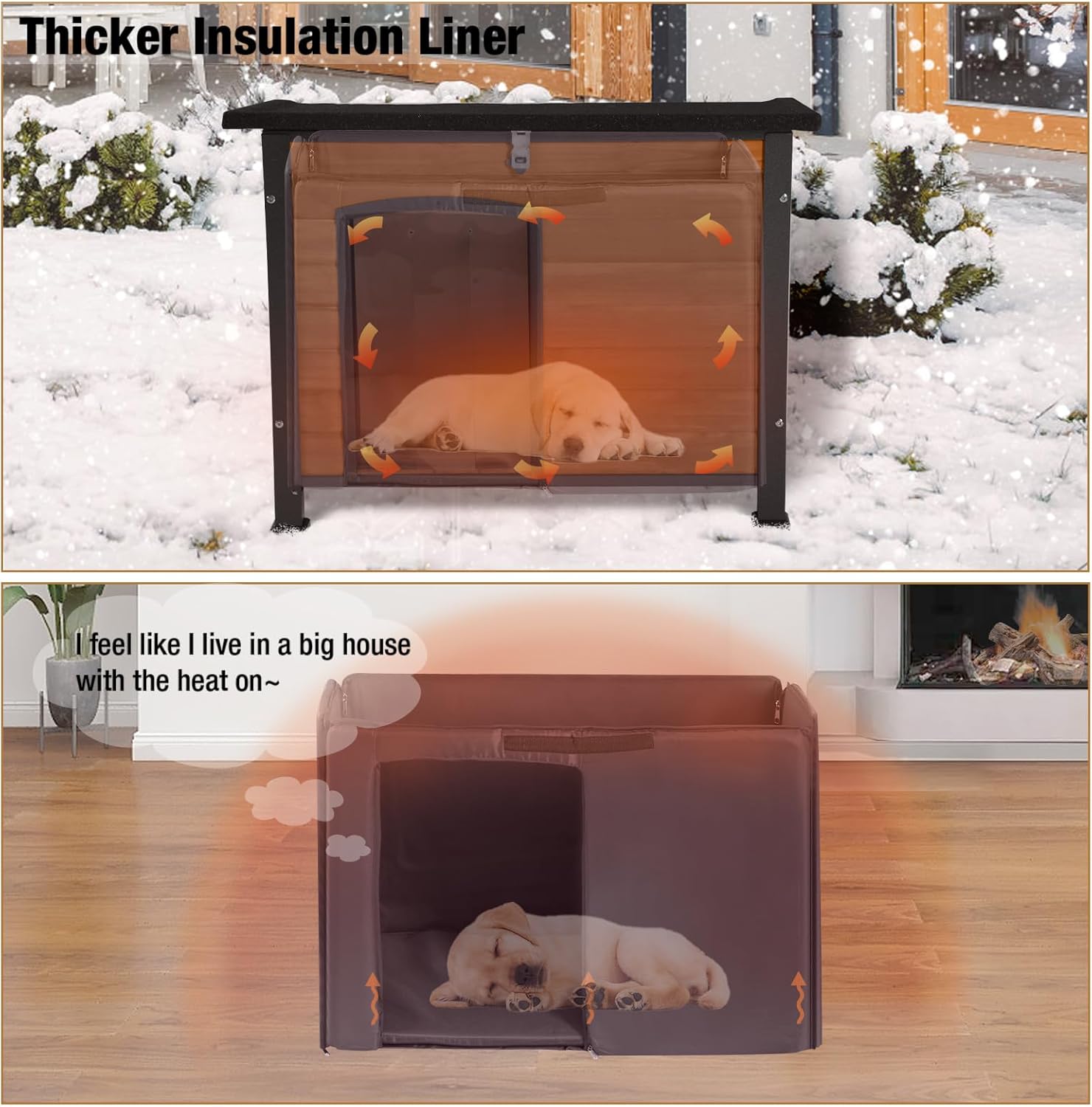 Insulated Dog Kennel with Elevated Floor J278