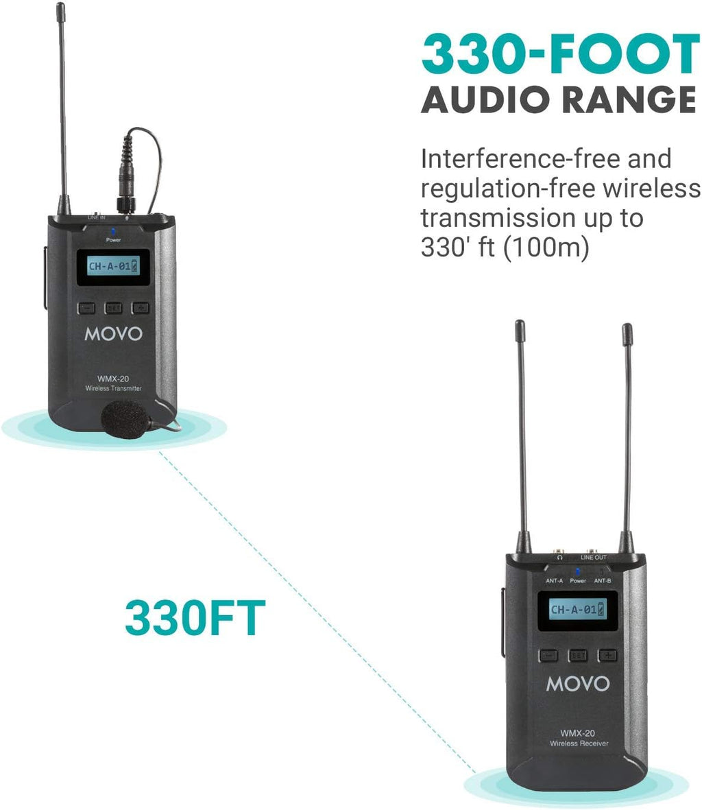 48-Channel UHF Wireless Lavalier Microphone System with 1 Receiver, 1 Transmitter, and 1 Lapel Microphone V6577