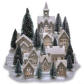 31-Piece LED Village Set with Timer Tea Lights in White A82576