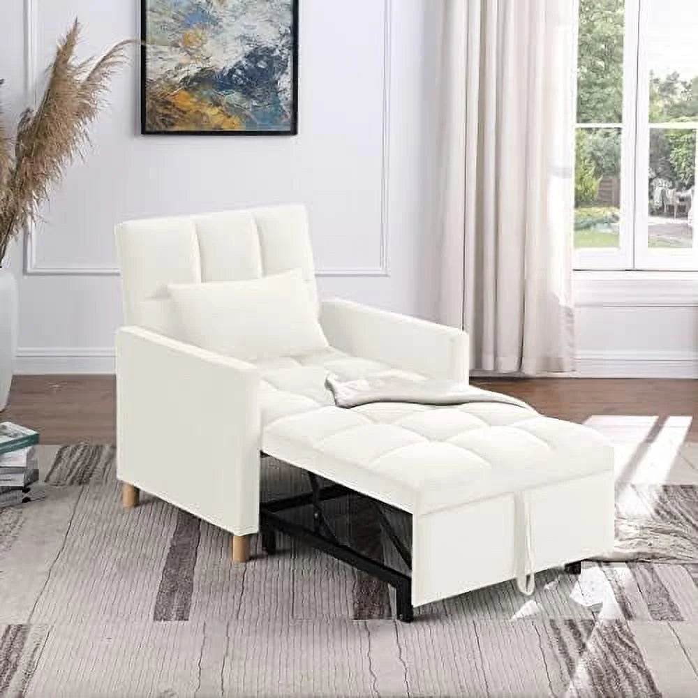 Convertible Chair Sleeper Velvet Adjustable Single Sofa Bed with Lumbar Z1939