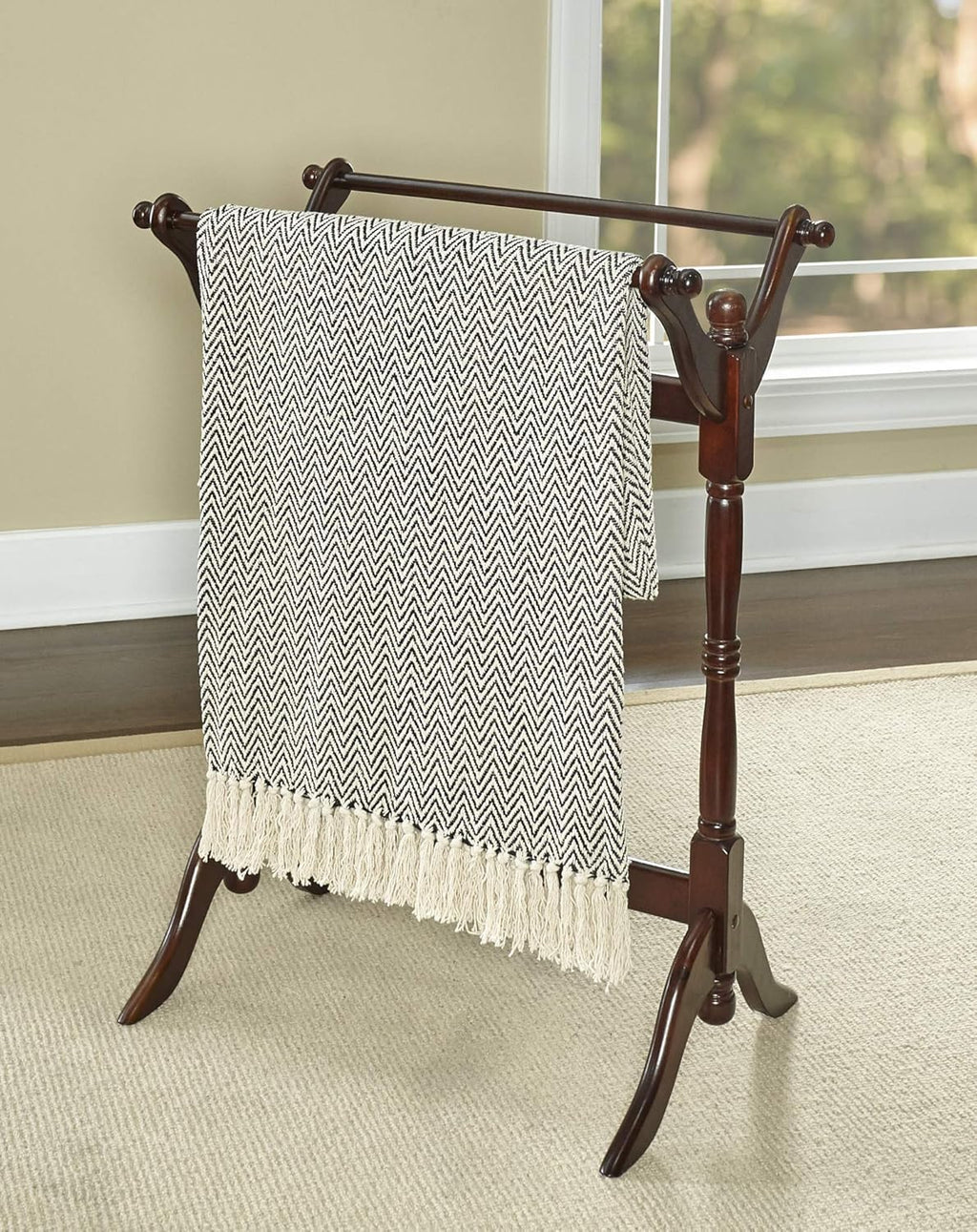 Oak Finished Blanket Quilt Rack F7351
