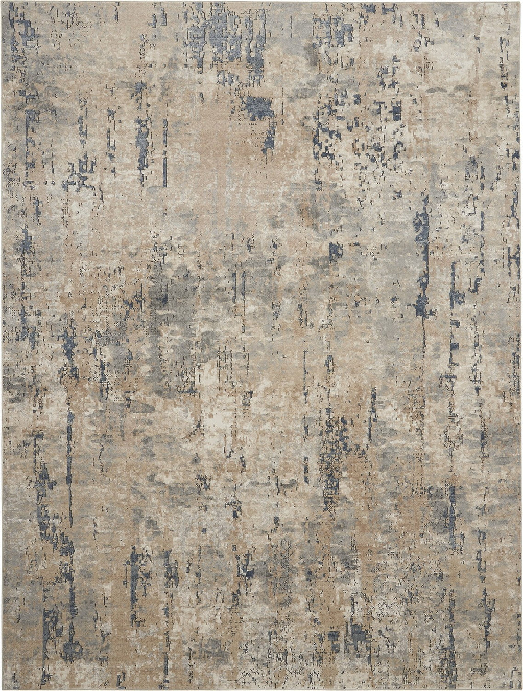 Beige/Grey 10' x 14' Abstract Distressed Area Rug A333333
