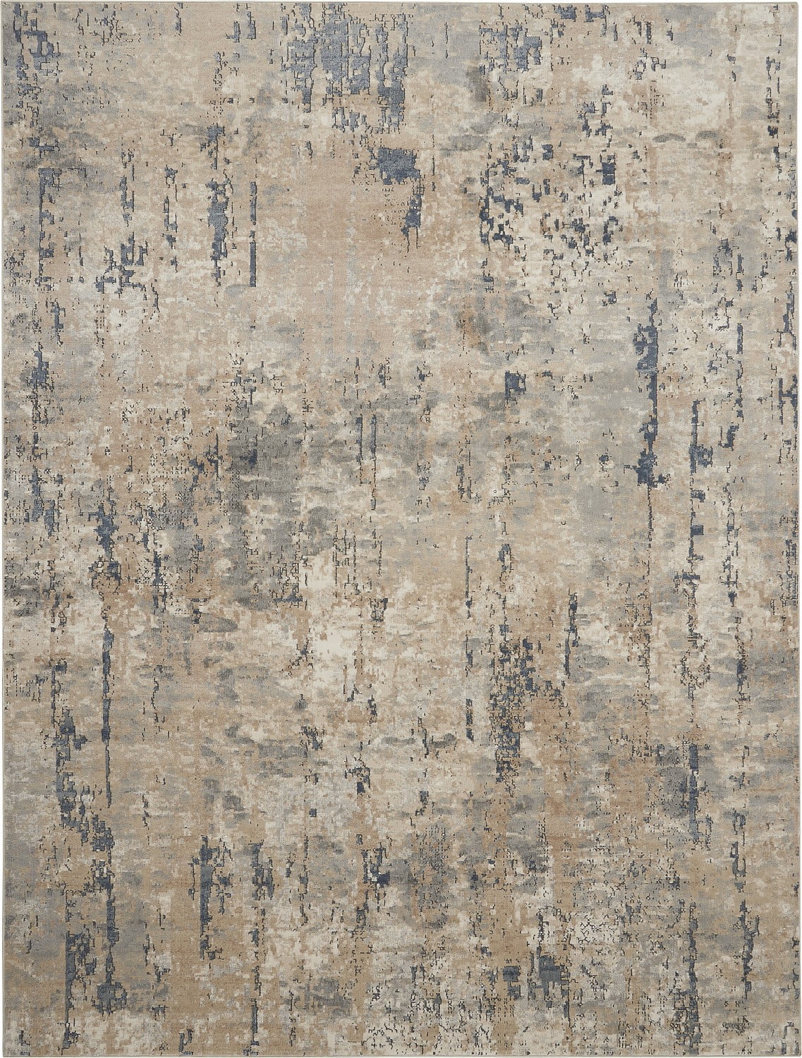 Beige/Grey 10' x 14' Abstract Distressed Area Rug A333333