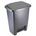 Gray 8.25-Gallon Step-On Trash Can with Lid Z52421